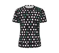 Cute Polka Dot Men's T-Shirts Mesh Short Sleeve Undershirt for Shirts in Warm Weather Black