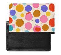 Cute Polka Dot Passport Holder with 3 Card Slots, Portable PU Leather Travel Wallet, Slim Protective Cover for Passport, ID, Credit Cards