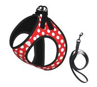 Cute Polka Dot Print Reflective Pet Leash Vest For Small Dogs & Cats, Adjustable Outdoor Walking Hiking Vest