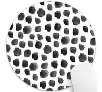 Cute Polka Dot Print Round Mouse Pad, Dots Black And White Design Art Circular Mouse Pads For Computers Laptop