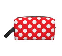 Cute Polka Dot Print Toiletry Bag for Women Make Up Cosmetic Bag Jewelry Organizer Kit Storage Case Travel Accessories Essential Toiletries Purse Pouch
