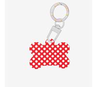 Cute Polka Dot Printing 1 Pc Dog Bone Shape Id Tags Double Sided with Key Ring Craft for Pets