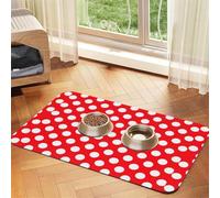 Cute Polka Dot Printing Pet Absorbent Leather Tablecloth,Pet Absorbent Leather Mat,Tidy Feeding Area For Dogs, Cats,Pets