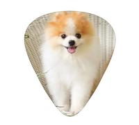 Cute Pomeranian 12 Pcs Guitar Picks, 0.46mm/0.71mm/0.96mm Thickness, Guitar Plectrum With Storage Case For Acoustic-Electric Guitar Ukulele Bass