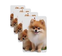 Cute pomeranian Car Air Freshener Cards Set of 4 Pieces Long Lasting Hanging Scented Cards Auto Aromatherapy Tablets Personalized Car Fresheners Gifts for Men Women - Lavender Scent