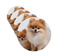 Cute pomeranian Car Air Fresheners Cards Set of 4 Pieces Personalized Car Fresheners Gifts for Men Women Auto Aromatherapy Tablets Hanging Scented Cards for Wardrobe Bathroom