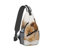 Cute Pomeranian Chest Bag, Lightweight Straps, Sturdy And Durable, Suitable For Most People