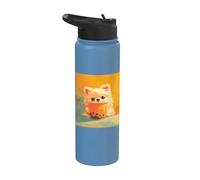 Cute Pomeranian Dog Bubble Tea Cute Puppy Lover Stainless Steel Insulated Water Bottle