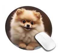 Cute Pomeranian Dog Mouse Pad Waterproof Gaming Mousepad with Non-Slip Rubber Base Round Computer Mouse Mat for Office Latop Mousepads Washable Cloth Desk Pad 8 x 8 in