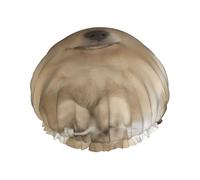 Cute Pomeranian dog Print Shower Cap - Reusable, Double Layer, Breathable, Adjustable Elastic Strap, Durable Travel Essentials