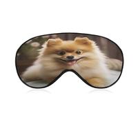Cute Pomeranian Dog Sleep Mask Cute Pomeranian Dog Light Blocking Sleeping Eye Mask, Eye Cover with Adjustable Strap Eye Sleep Shade Cover
