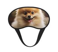 Cute Pomeranian Dog Sleep Mask for Women Girls Men Soft Comfortable Eye Mask with Adjustable Strap Blackout Eye Sleep Shade Cover for Travel Yoga Nap Shift Work