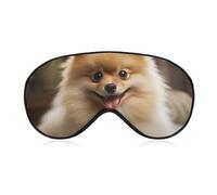 Cute Pomeranian Dog Sleeping Mask, Light Blocking Eye Mask, Comfortable and Soft, Eye Cover with Elastic Band, Suitable for Men and Women, Suitable for Travel/Sleeping