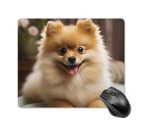 Cute Pomeranian Dog Square Mouse Pad Portable Computer Mousepad with Non-Slip Rubber Base 18 * 22cm Ultra-Thin Gaming Mouse Mat for Computer Laptop Office Desk Accessories