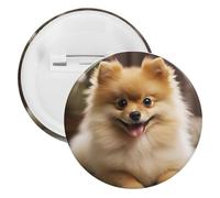 Cute Pomeranian Dog Tinplate Badge Personalized Round Brooch Large Craft Button Suitable for Teachers, Nurses, Doctors, Staff, Party Gift Accessories, 20pcs, Plastic, plastics