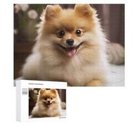 Cute Pomeranian Dog Wooden Puzzles for Adults 500 PCS Unique Shape Puzzles Wall Art Home Decor for Puzzle Lovers, Family, Friend Creative Gift Toys