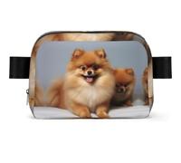 Cute pomeranian Fanny Pack Crossbody Waist Bag Pack Waterproof Mini Belt Bag Bum Hip Bag for Men Women, Cute Pomeranian, One Size
