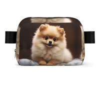 Cute pomeranian Fanny Pack Crossbody Waist Bag Pack Waterproof Mini Belt Bag Bum Hip Bag for Men Women, Cute Pomeranian Dog, One Size