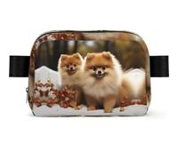 Cute pomeranian Fanny Pack Crossbody Waist Bag Pack Waterproof Mini Belt Bag Bum Hip Bag for Men Women