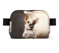 Cute pomeranian Fanny Pack Crossbody Waist Bag Pack Waterproof Mini Belt Bag Bum Hip Bag for Men Women, Cute Chihuahua(1), One Size