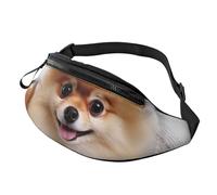 Cute pomeranian Fanny Pack for Men Women Fashion Waist Packs Travel Crossbody Bag With Adjustable Strap Everywhere Belt Bag Waterproof Chest Bags Cycling Bum Bag Wallet