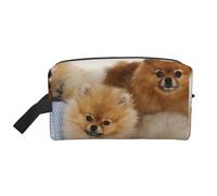 Cute Pomeranian PrintedLarge Capacity Cosmetic Organizer，Travel Makeup Bag for Women
