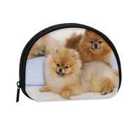 Cute Pomeranian PrintedSmall Makeup Sanitary Napkin Storage Bag,Women's Cosmetic Coin Purse