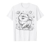 Cute Pomeranian Puppy Dog Space Explorer Cosmic Design T-Shirt