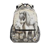 Cute Pony Daisy Kids Backpack for Boys Girls Student Big Backpacks for Elementary School Shoulder Bag Bookbag