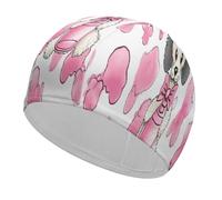 Cute Poodle Bathing Cap High Elasticity Swimming Caps Fit Both Long Hair Short Hair Comfortable Large Shower Cap for Drag Reduction and Hair Protection