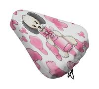 Cute Poodle Bike Seat Cover Water-Repellent Exercise Bike Seat Cushion Bicycle Saddle Cover with Drawstring Rain Snow Dust Covers for City Mountain Road Biking