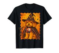 Cute Poodle Dog Halloween Costume Witch Poodle Pumpkin Retro T-Shirt