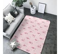 Cute Poodle Dog Queen Pink_A Area Rug for Living Room Decor - Anti Slip Washable Throw Rug, 80x58 inches Indoor Carpet for Bedroom Living Room Decor