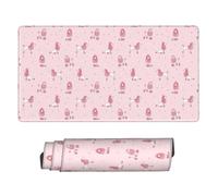 Cute Poodle Dog Queen Pink_A Large Gaming Mouse Pad - Desk Mat for Keyboard and Mouse with Non-Slip Rubber Base, Desk Pad Mat with Stitched Edges, Keyboard Mousepad for Work Game Office 16x29.5in