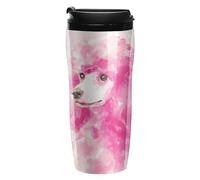 Cute Poodle Dog Watercolor Printed Reusable Coffee Mug Insulated Travel Drinking Cup Water Bottle with Lid 350ml