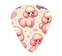 Cute-Poodle-Love 12 Pack Guitar Picks With 3 Thicknesses And Storage Box, Abs Plectrums For Electric Bass Guitar Players