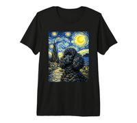 Cute Poodle Lover Van Gogh Starry Night Inspired Painting Premium T-Shirt