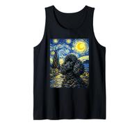Cute Poodle Lover Van Gogh Starry Night Inspired Painting Tank Top