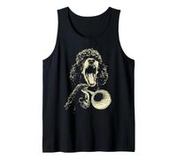 Cute Poodle Playing Trumpet Funny Musician Dog Trumpeter Tank Top