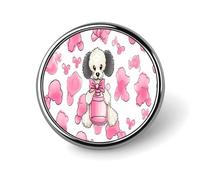 Cute Poodle Round Badge Personalized Metal Lapel Pin Badges Fit Clothing Bags Hat Humorous Printed Brooch Badge Party Decorations Accessories for Men Women