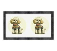 'Cute Poodle Wearing Christmas Sweater' Pet Feeding Mat (PM00029330)