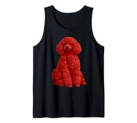 Cute Poodle with Red Roses Floral Dog Valentine's Day Tank Top