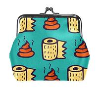Cute Poop Funny Women’s PU Leather Coin Wallets Girls Mini Buckle Coin Purse Pouch