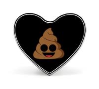 Cute Poop Shit Novelty Brooches & Pins Heart Personalised Metal Lapel Badge With Butterfly Clutch Clasp