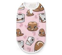 Cute Poop & Toilet Paper Dog Shirts Sleeveless T-Shirt Pet Tank Top Soft Summer Vests Clothes for Dogs And Cat M