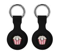 Cute Popcorn Buck Compatible with AirTag Silicone Protective Case with Keychain Dustproof Anti Loss GPS Tracker Holder