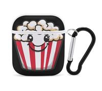 Cute Popcorn Buck Headphone & Earphone Cases Compatible with Airpod 1&2 Scratch-Resistant PC Protective Cover with Keychain White-style