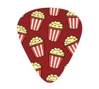 Cute Popcorn Pattern 12 Pack Guitar Picks With 3 Thicknesses And Storage Box, Abs Plectrums For Electric Bass Guitar Players