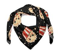 Cute Popcorn Women's Novelty Bandanas Lightweight Square Head Scarf Versatile Satin Scarves for Neck Hair Bag