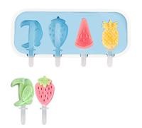 Cute Popsicles Molds With Sticks, Homemade Mini Ice Pop Mold, Reusable Silicone Ice Cream Molds (blue, Fruit shape)